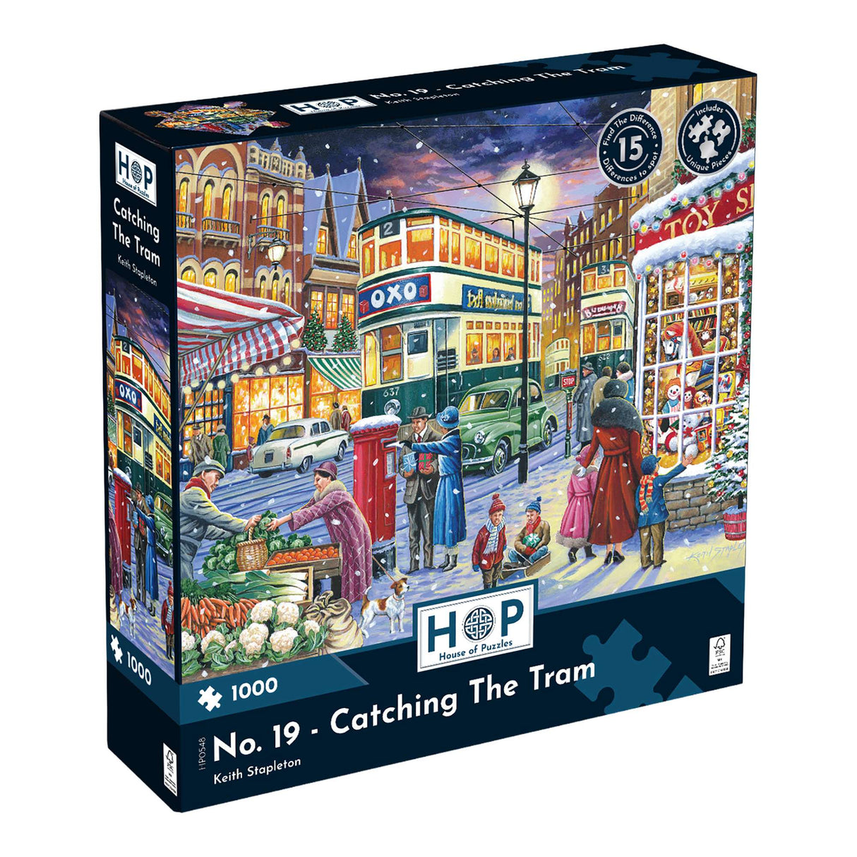 No.19 - Catching The Tram Find The Difference 1000 Piece Jigsaw Puzzle