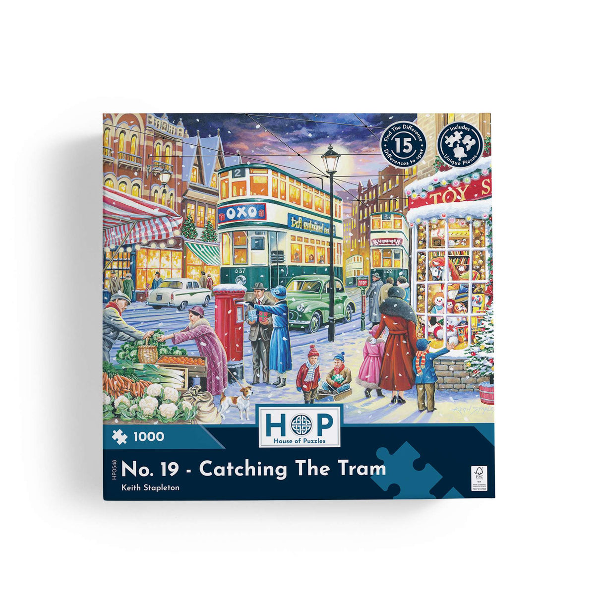 No.19 - Catching The Tram Find The Difference 1000 Piece Jigsaw Puzzle