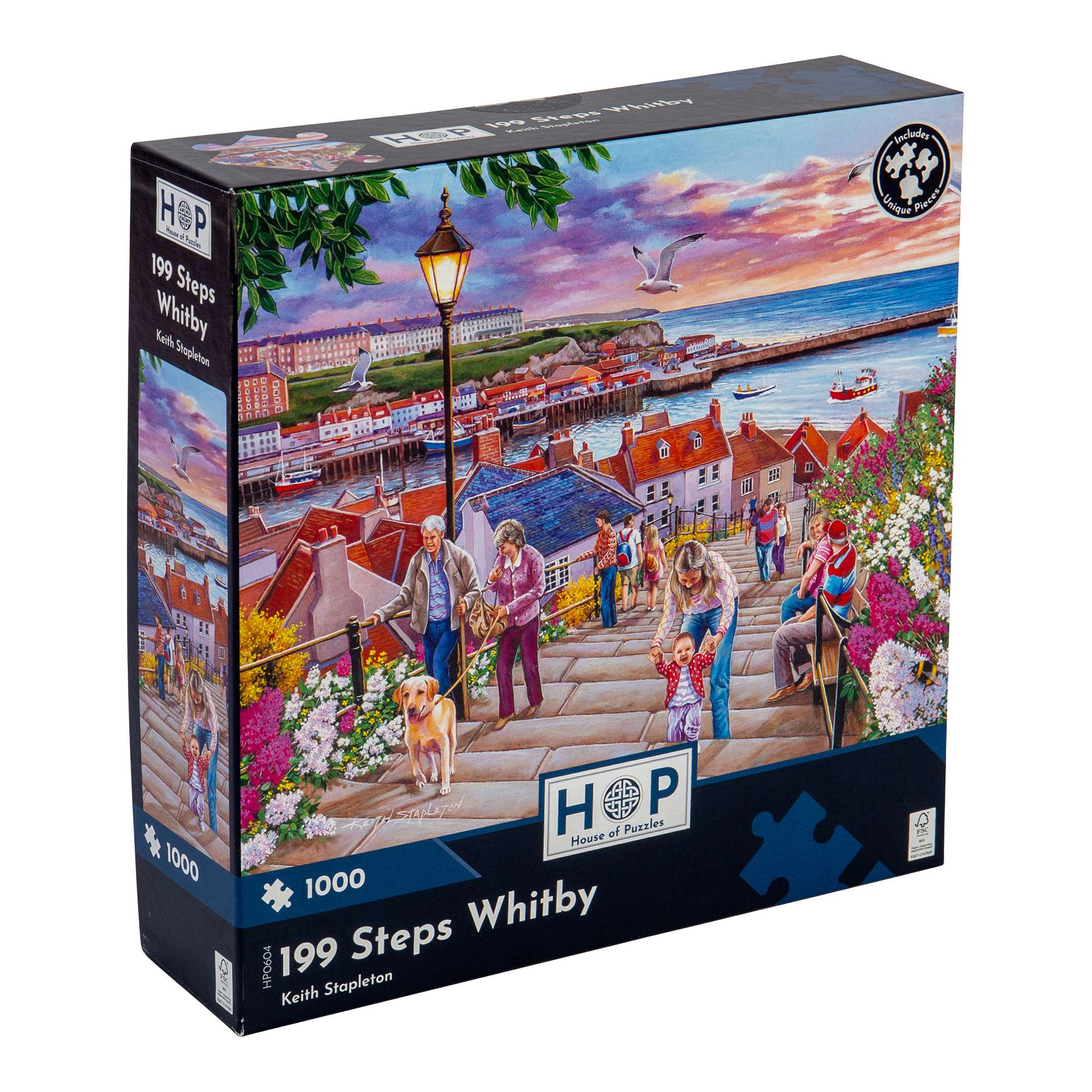Pieces of the Masters パズル 199 Steps Whitby 1000 Piece | Seaside Jigsaw | House of Puzzles