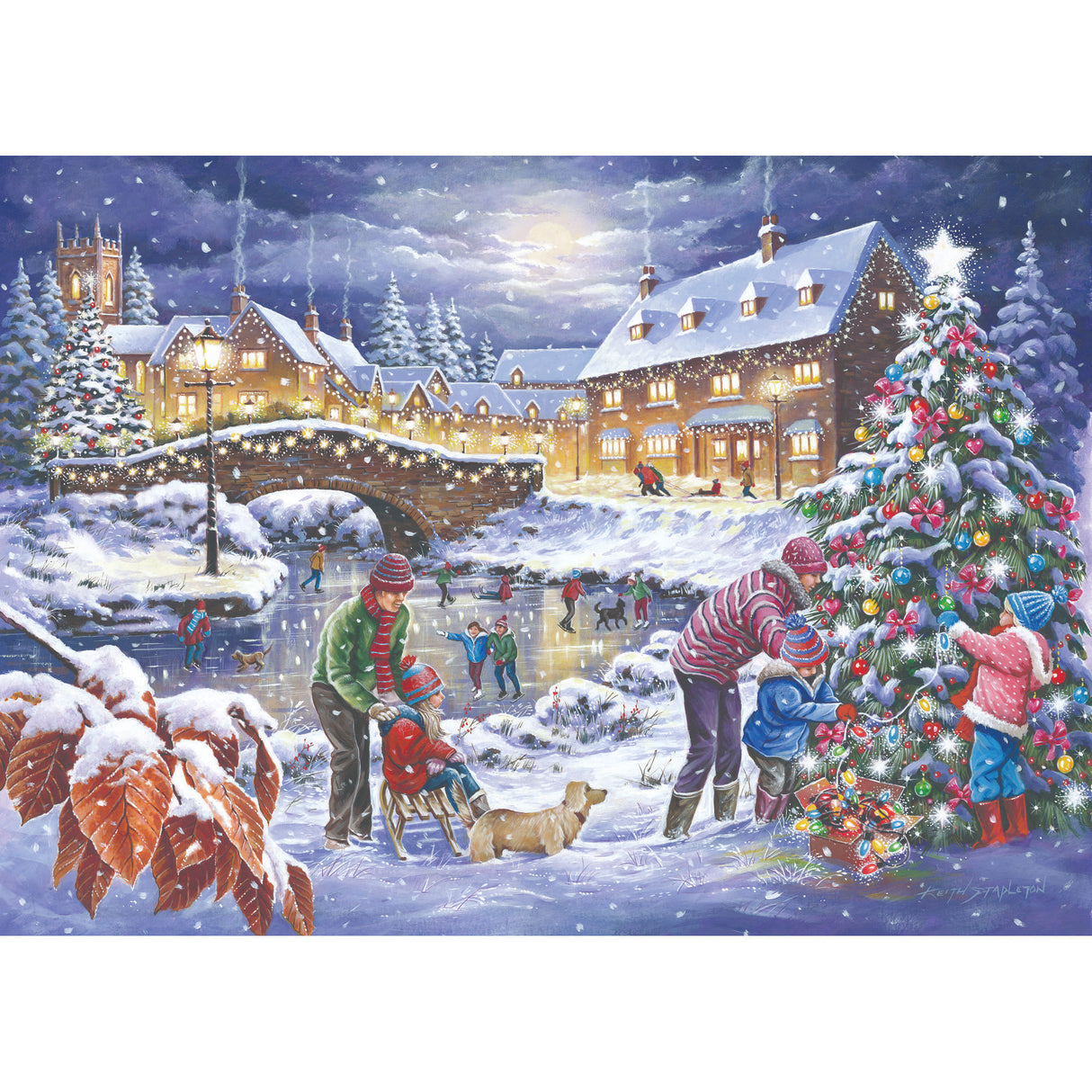 Christmas Is Coming - 2 x BIG 500 Piece Jigsaw Puzzle - Damaged Box