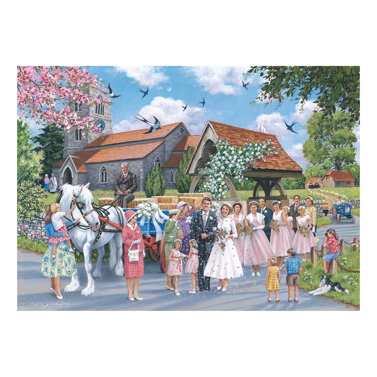 Country Wedding 1000 Piece Jigsaw Puzzle - Damaged Box