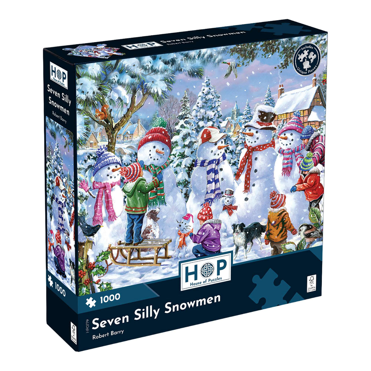 Seven Silly Snowmen 1000 Jigsaw Piece Puzzle