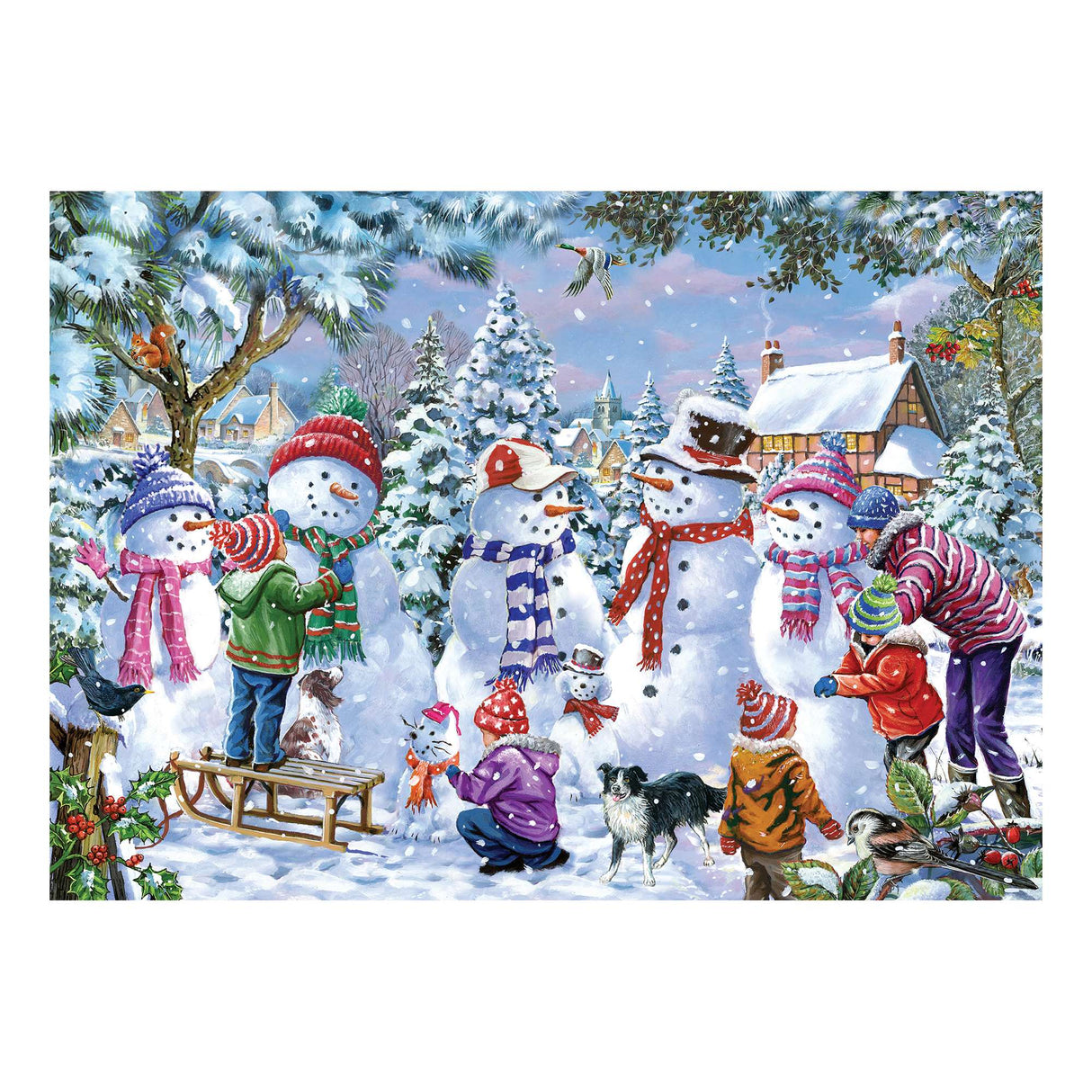 Seven Silly Snowmen 1000 Jigsaw Piece Puzzle