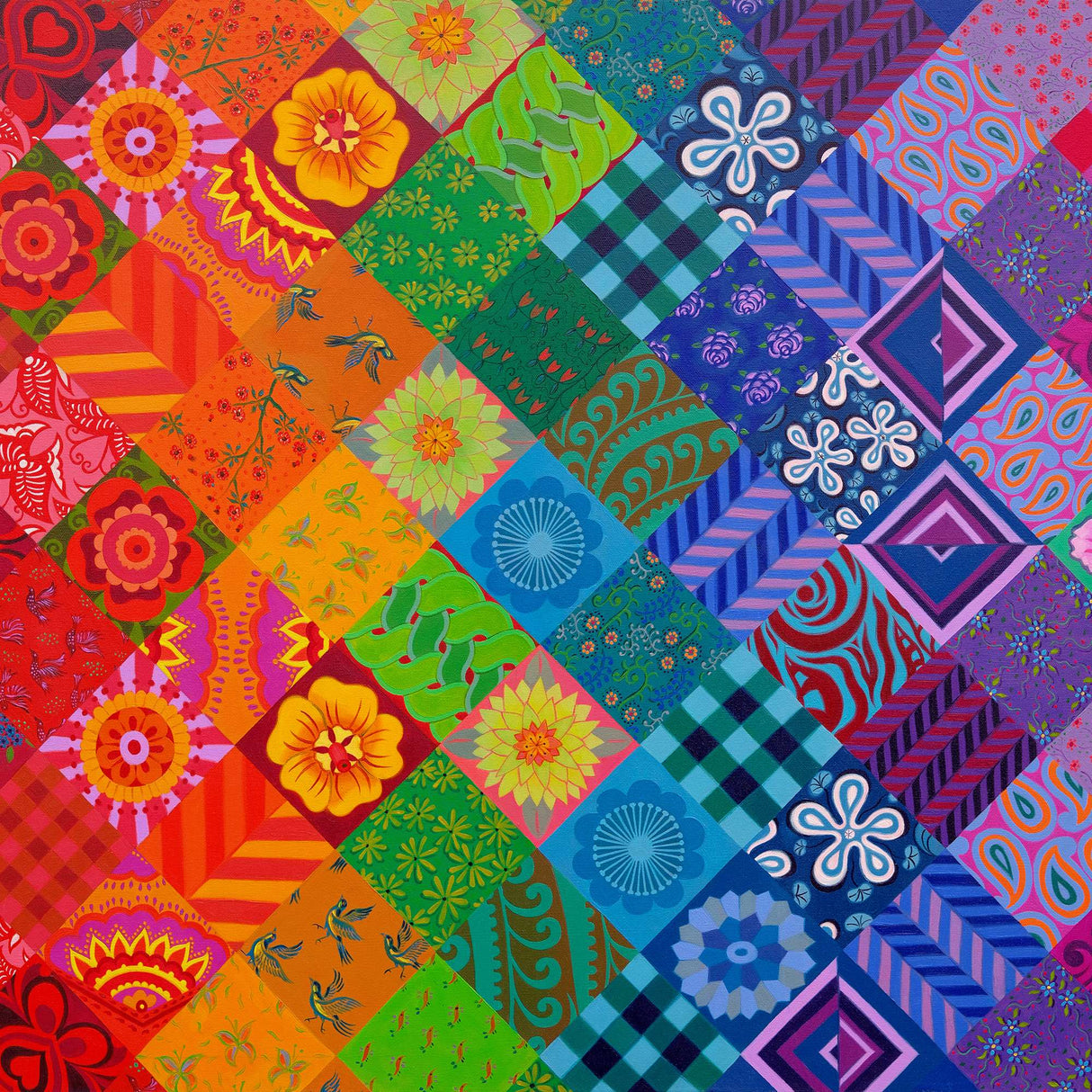 Patchwork Rainbow 150 Piece Mini Jigsaw Puzzle in a Tube