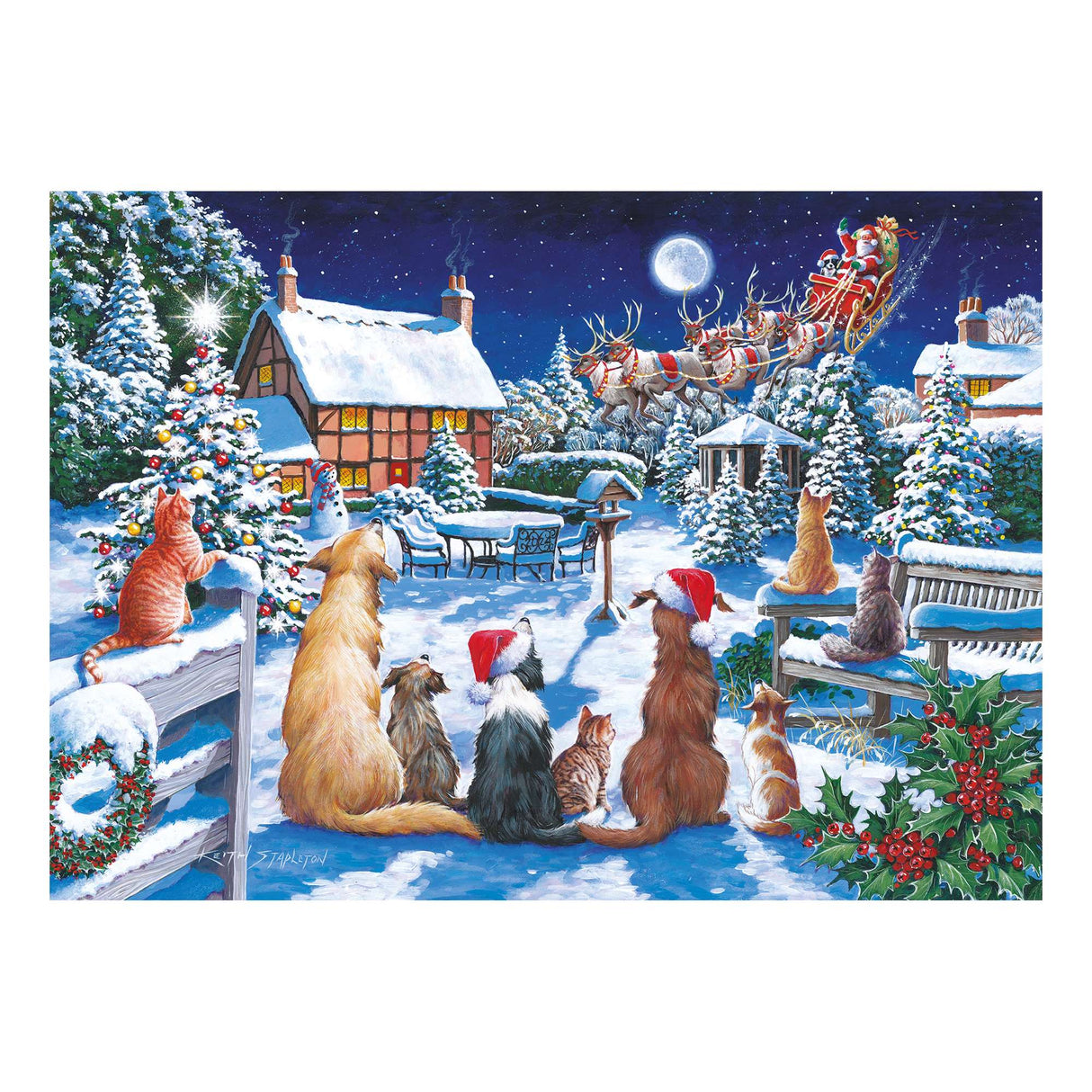 Santa Paws 150 Piece Mini Jigsaw Puzzle in a Tube