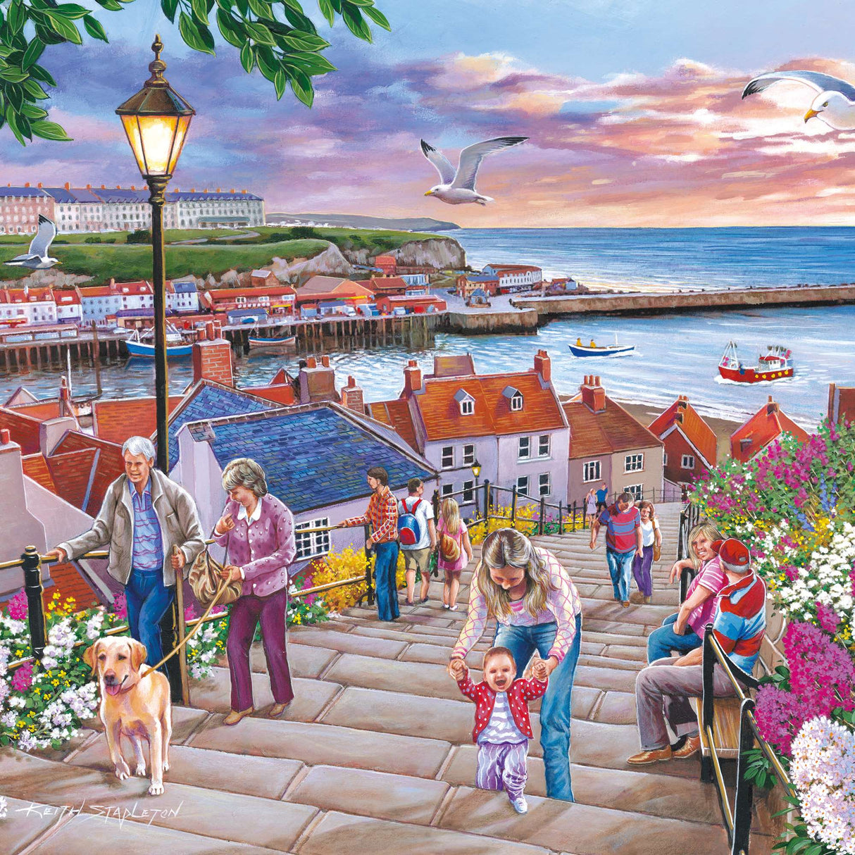 199 Steps Whitby 150 Piece Mini Jigsaw Puzzle in a Tube