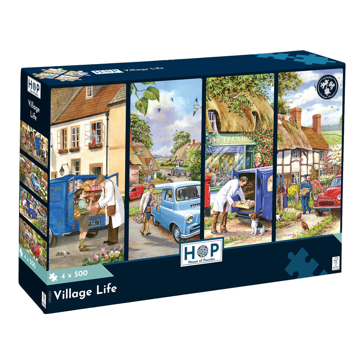 4 x 500 - Village Life 500 Piece Jigsaw Puzzle