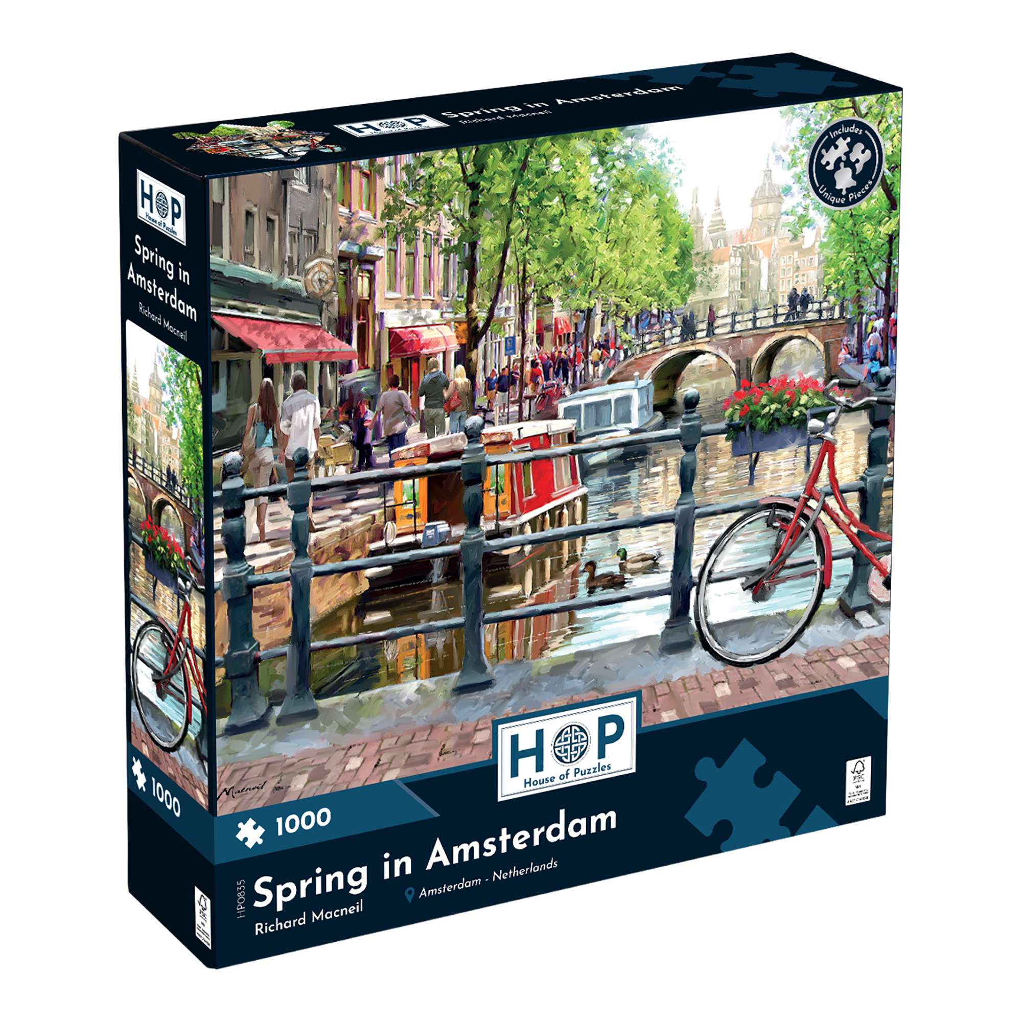 希少 JOHN EINERSSEN JIGSAW PUZZLE 1000PCS Spring in Amsterdam 1000 Piece | Buildings Jigsaw | House of Puzzles