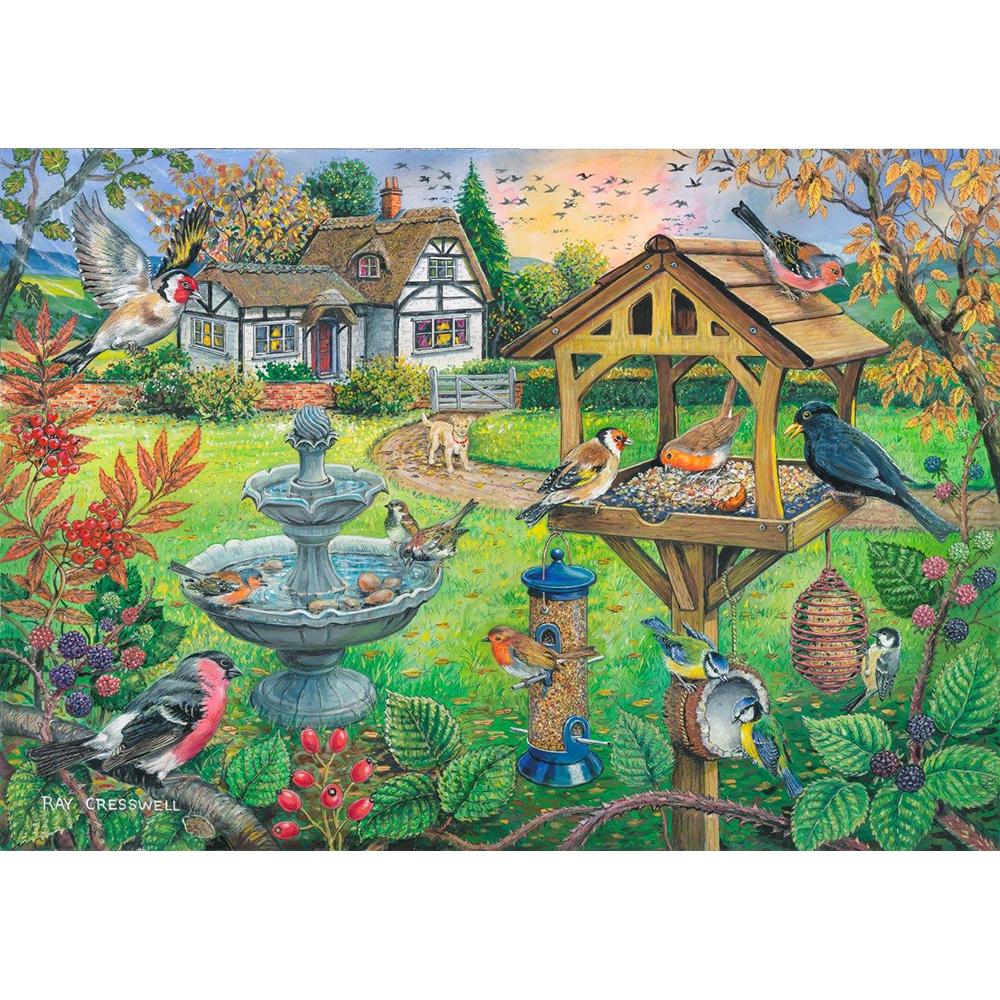 Bird Table - BIG 500 Piece Jigsaw Puzzle