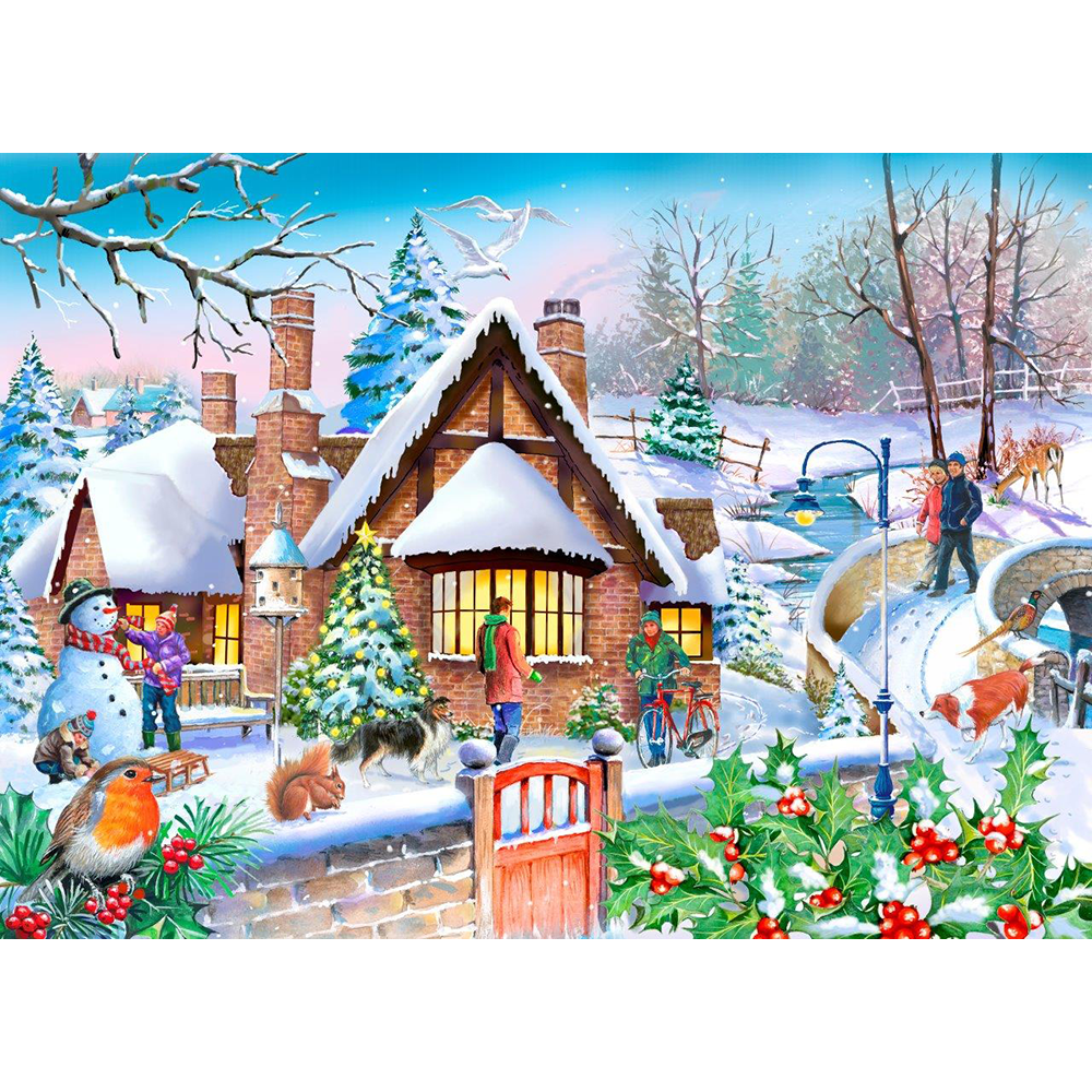 Snowy Cottage - BIG 250 Piece Jigsaw Puzzle