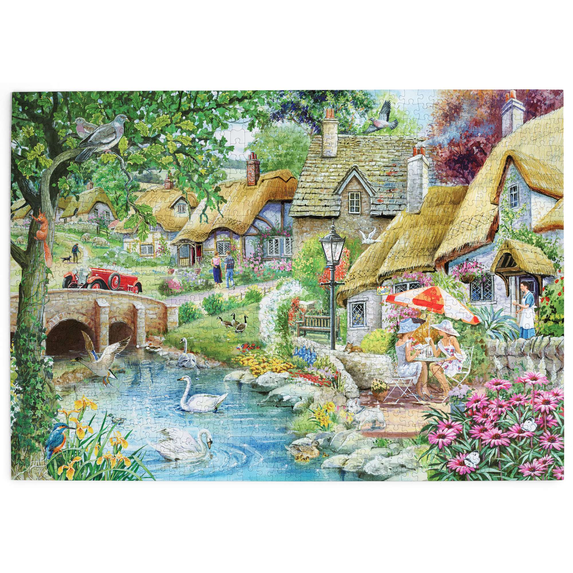 Morning Coffee 1000 Piece | Thatched Building Jigsaw | House of