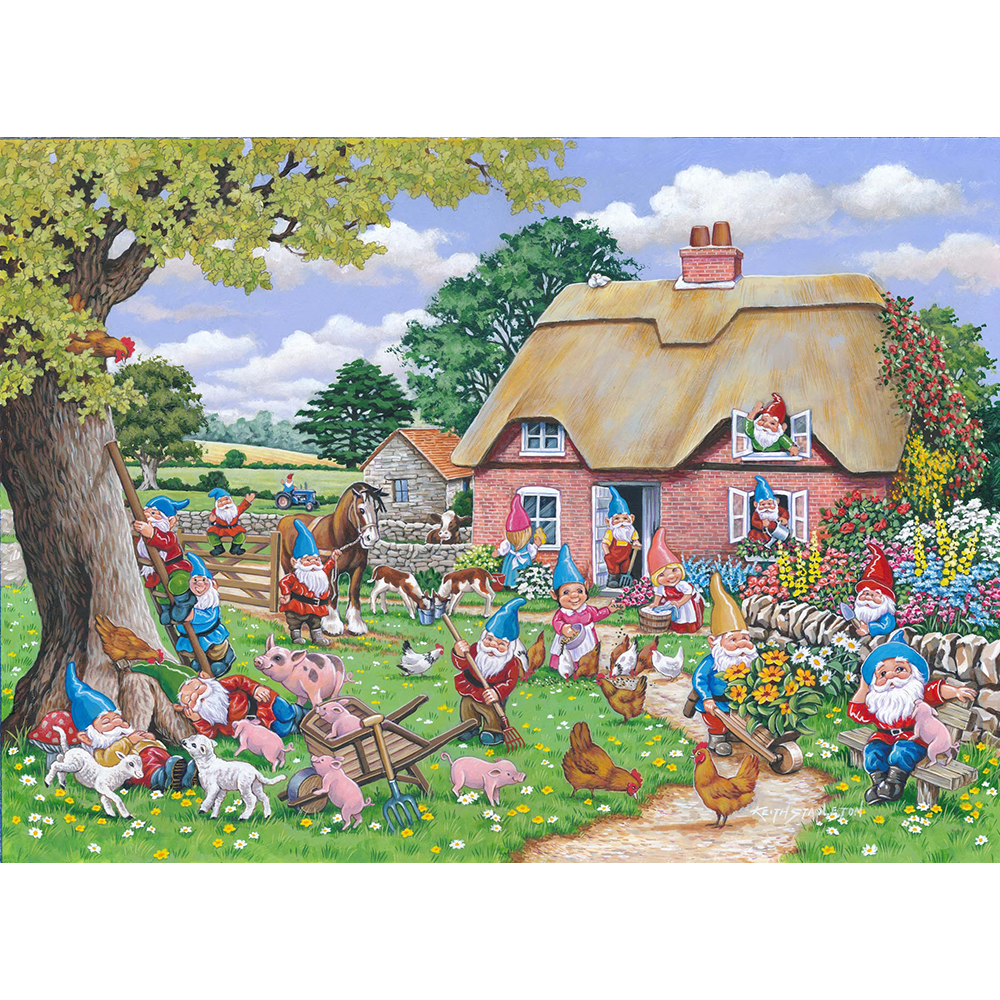 Gnome Farm - BIG 500 Piece Jigsaw Puzzle