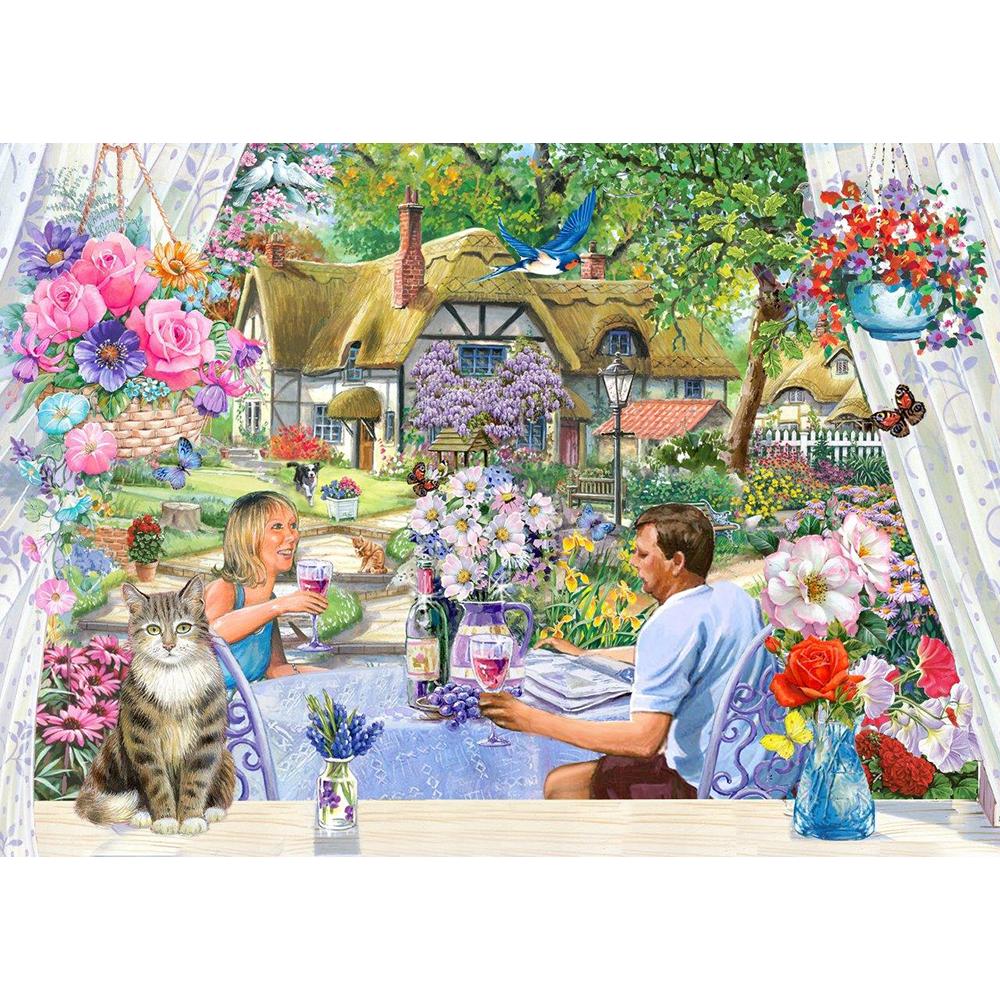 Enjoying the Garden - BIG 500 Piece Jigsaw Puzzle