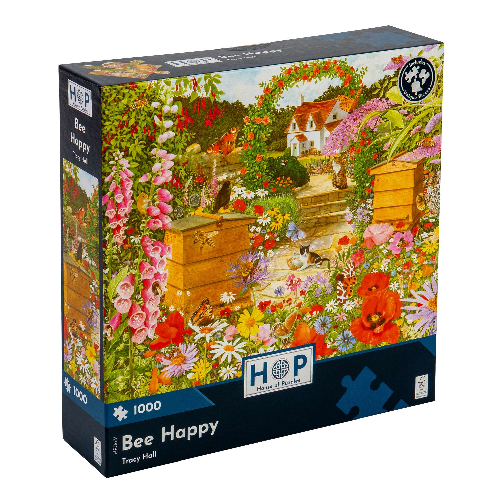 Bee Happy 1000 Piece | Garden & Flowers Jigsaw | House of Puzzles