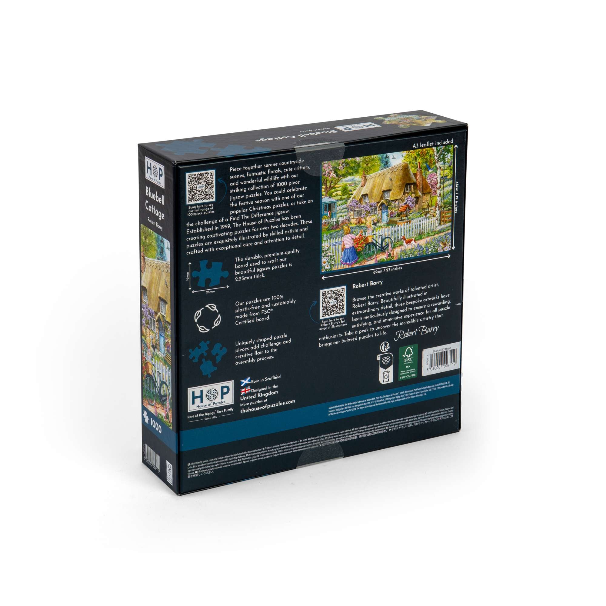 Bluebell Cottage 1000 Piece | Thatched Building Jigsaw | House of