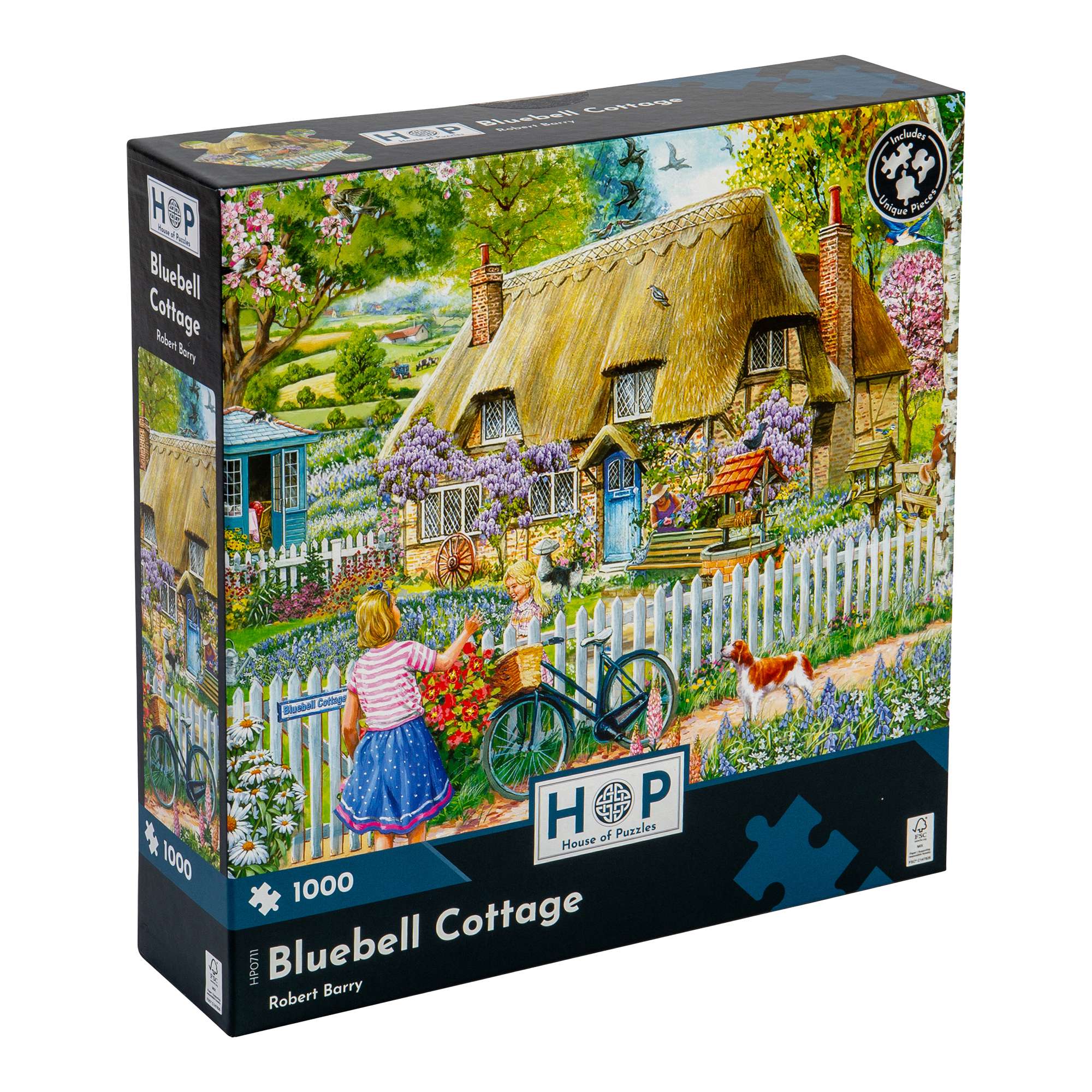 Bluebell Cottage 1000 Piece | Thatched Building Jigsaw | House of
