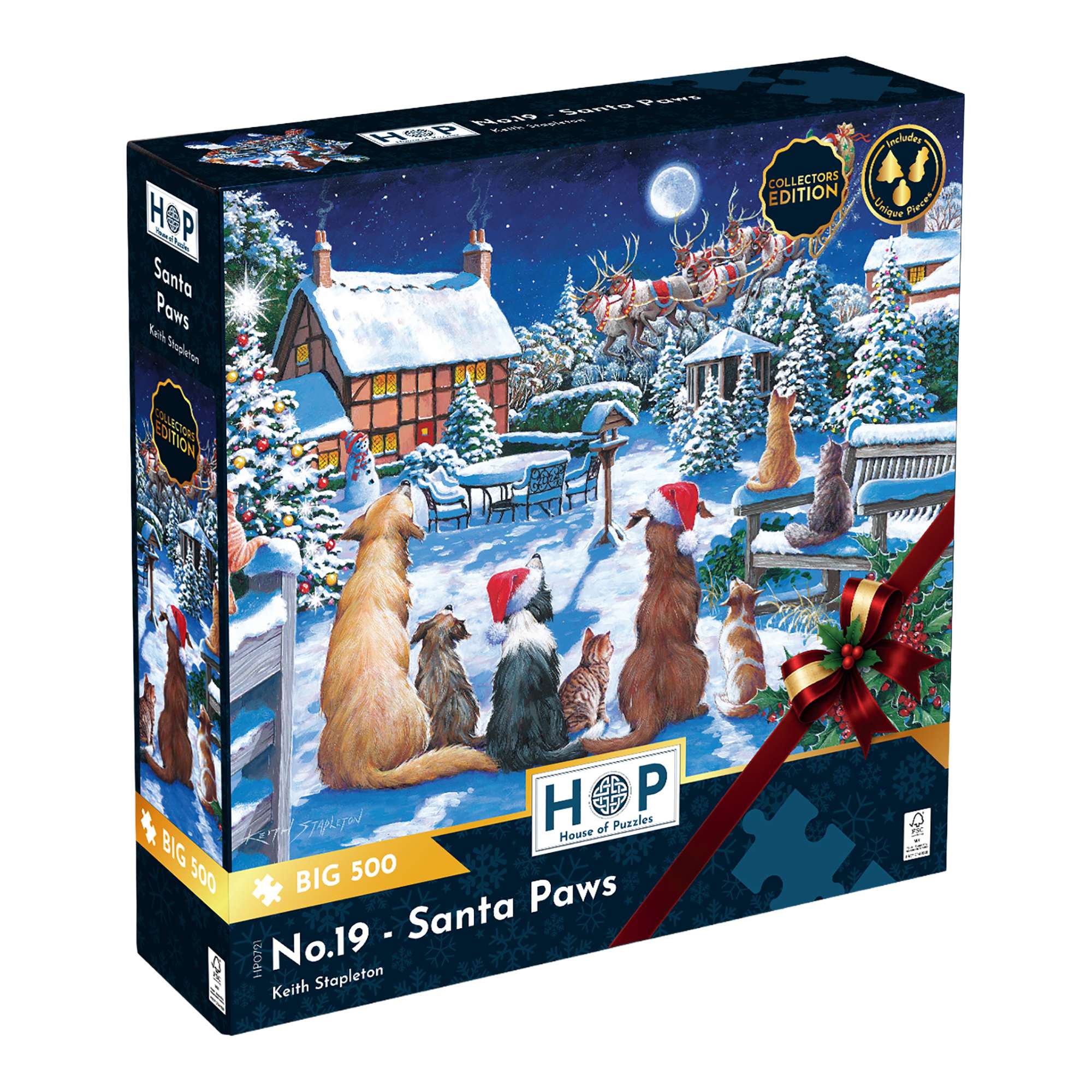 Santa Paws BIG 500 | Christmas Jigsaw Puzzle | House of Puzzles