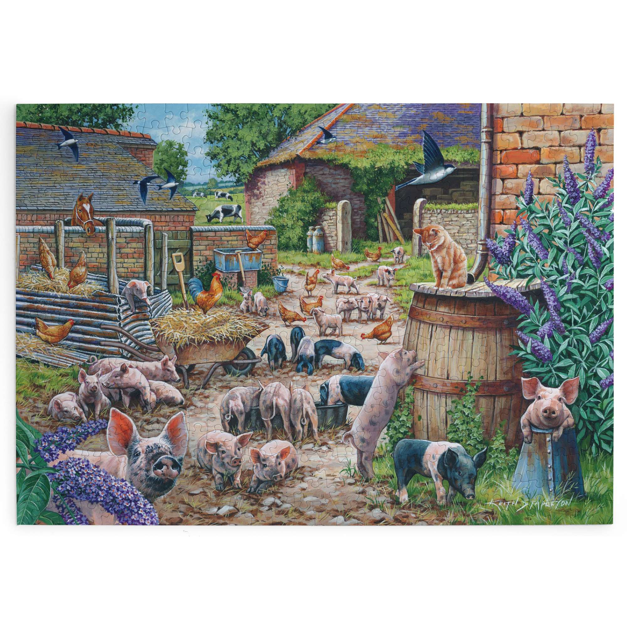 Piglet Pandemonium 500 Piece | Farm Jigsaw | House of Puzzles