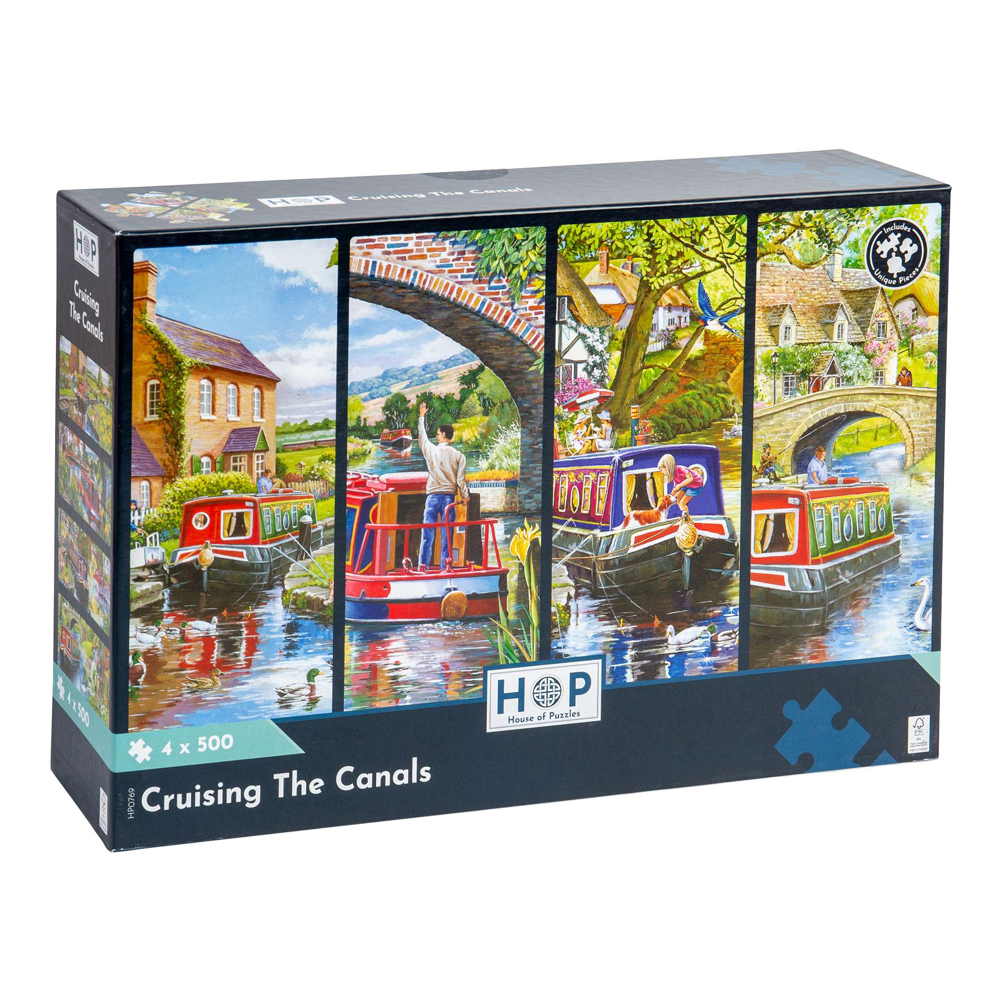 Cruising The Canals - 4 x 500 Piece | Multi Puzzle Pack | House of