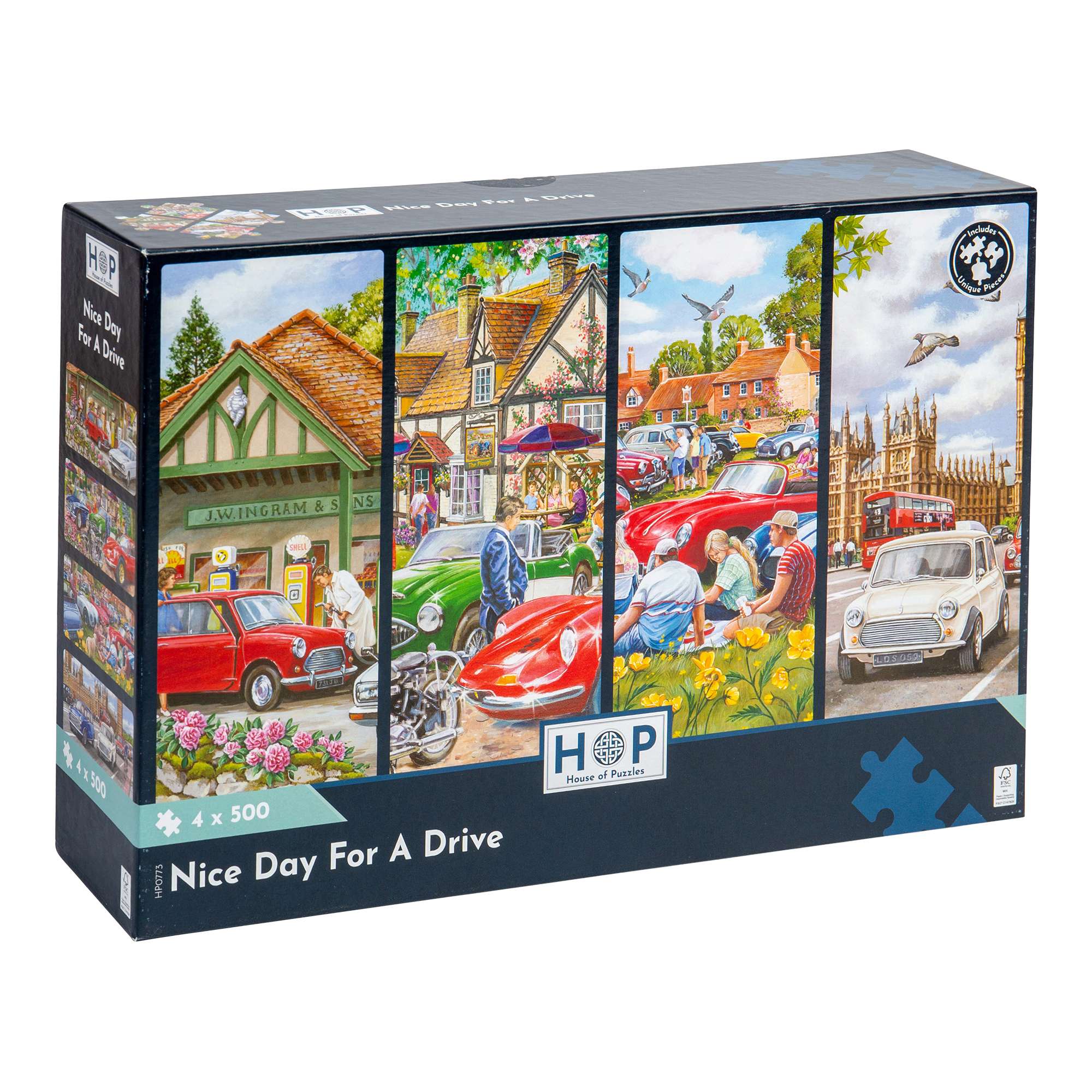 Nice Day For A Drive - 4 x 500 Piece | Multi Puzzle Pack | House