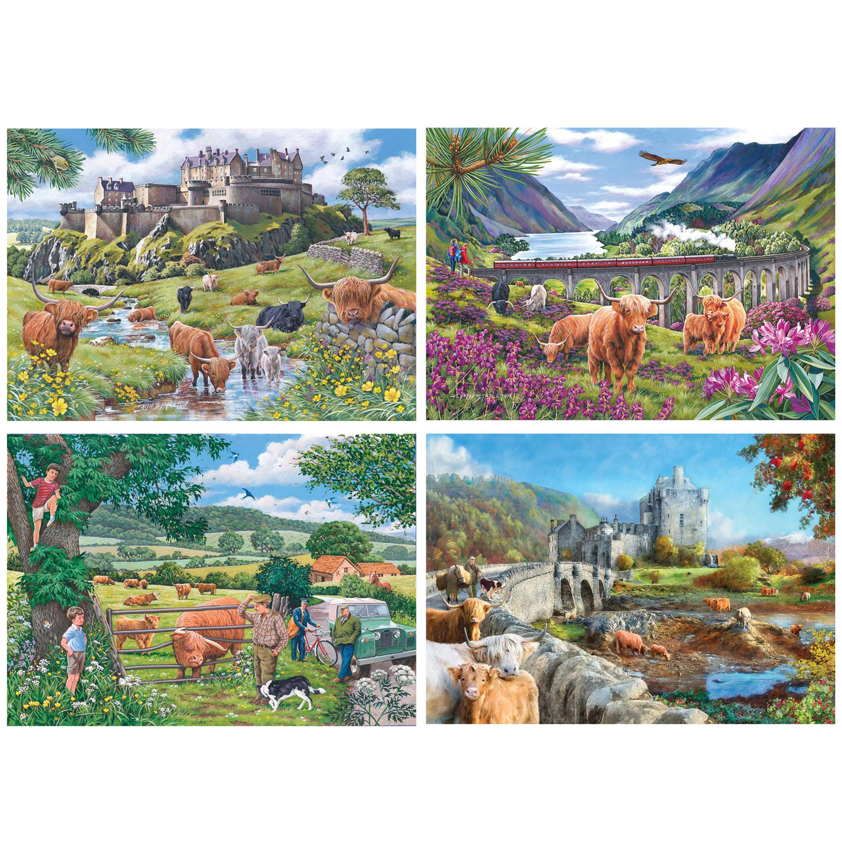 Roaming The Highlands - 4 x 500 Piece Jigsaw Puzzle