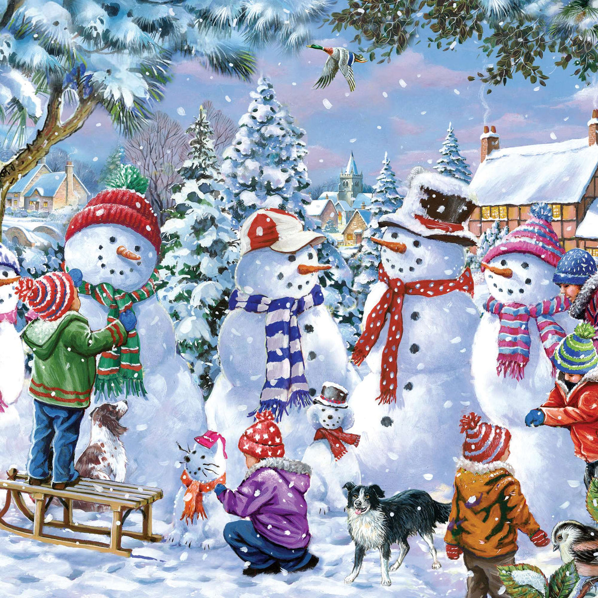 Seven Silly Snowmen 1000 Jigsaw Piece Puzzle