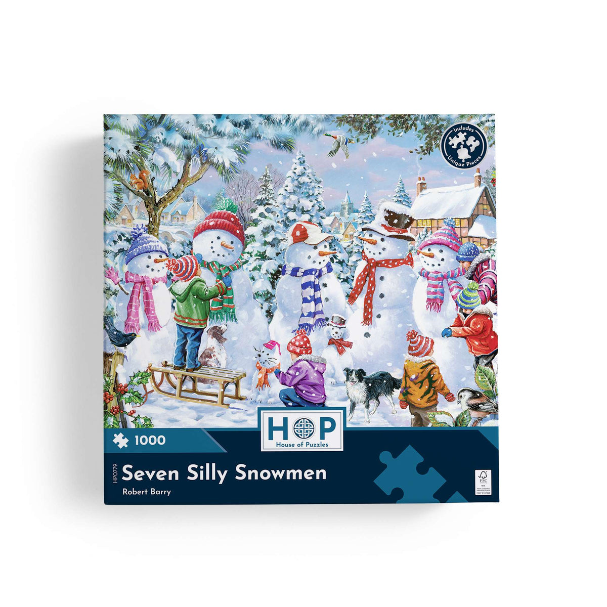 Seven Silly Snowmen 1000 Jigsaw Piece Puzzle