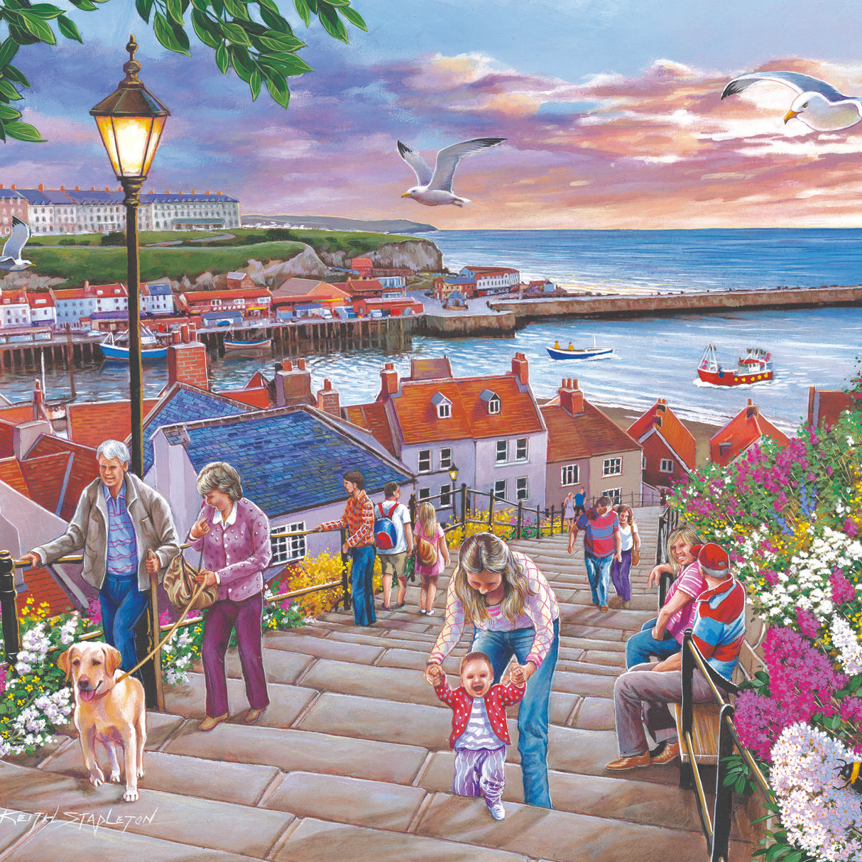 199 Steps Whitby 150 Piece Mini Jigsaw Puzzle in a Tube