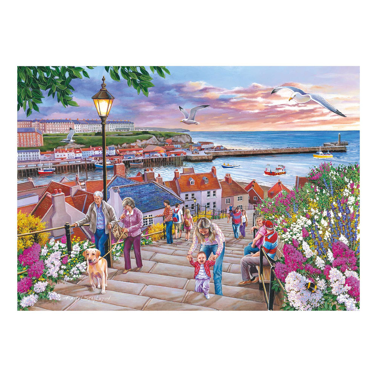 199 Steps Whitby 150 Piece Mini Jigsaw Puzzle in a Tube
